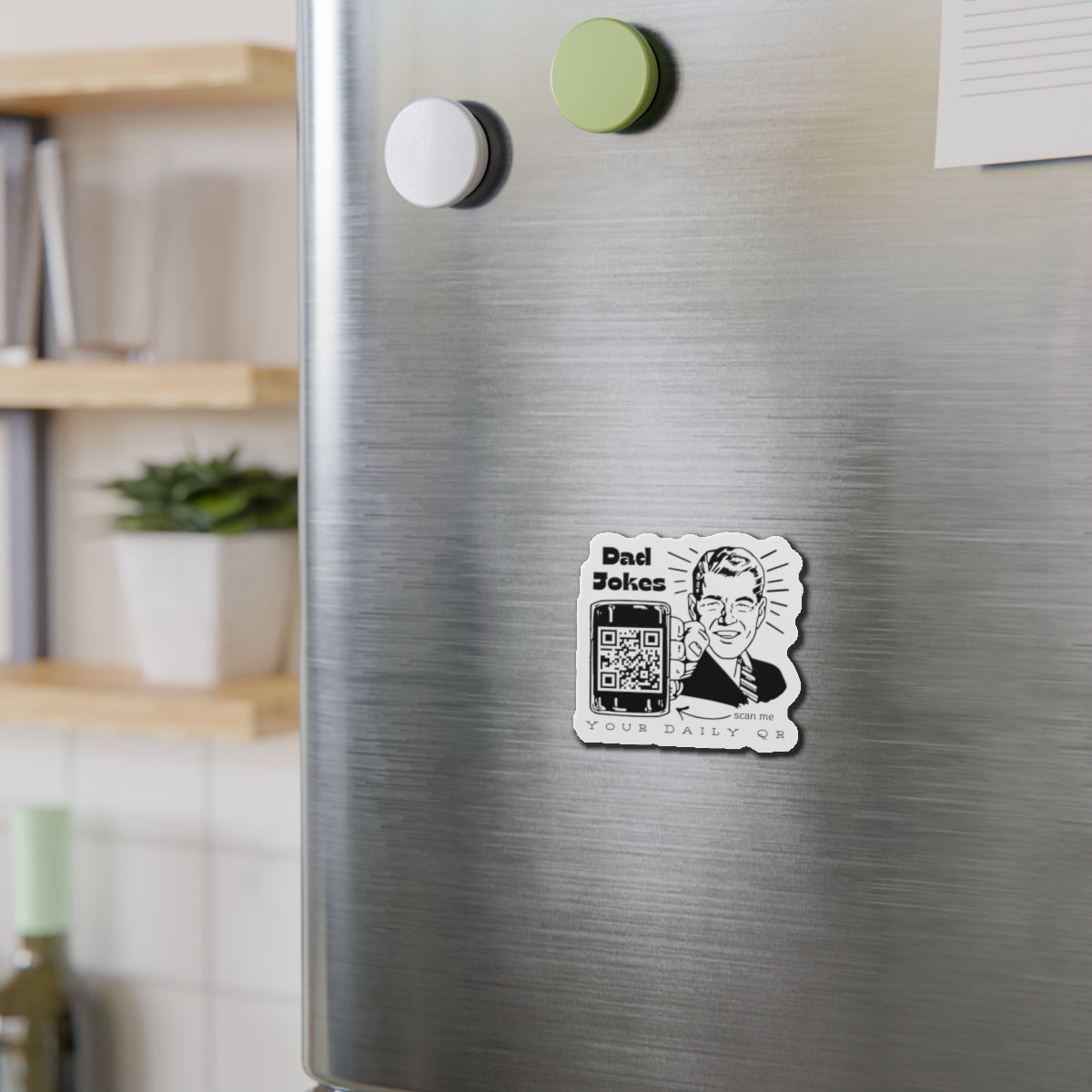 Dad Jokes QR Die-Cut Magnet