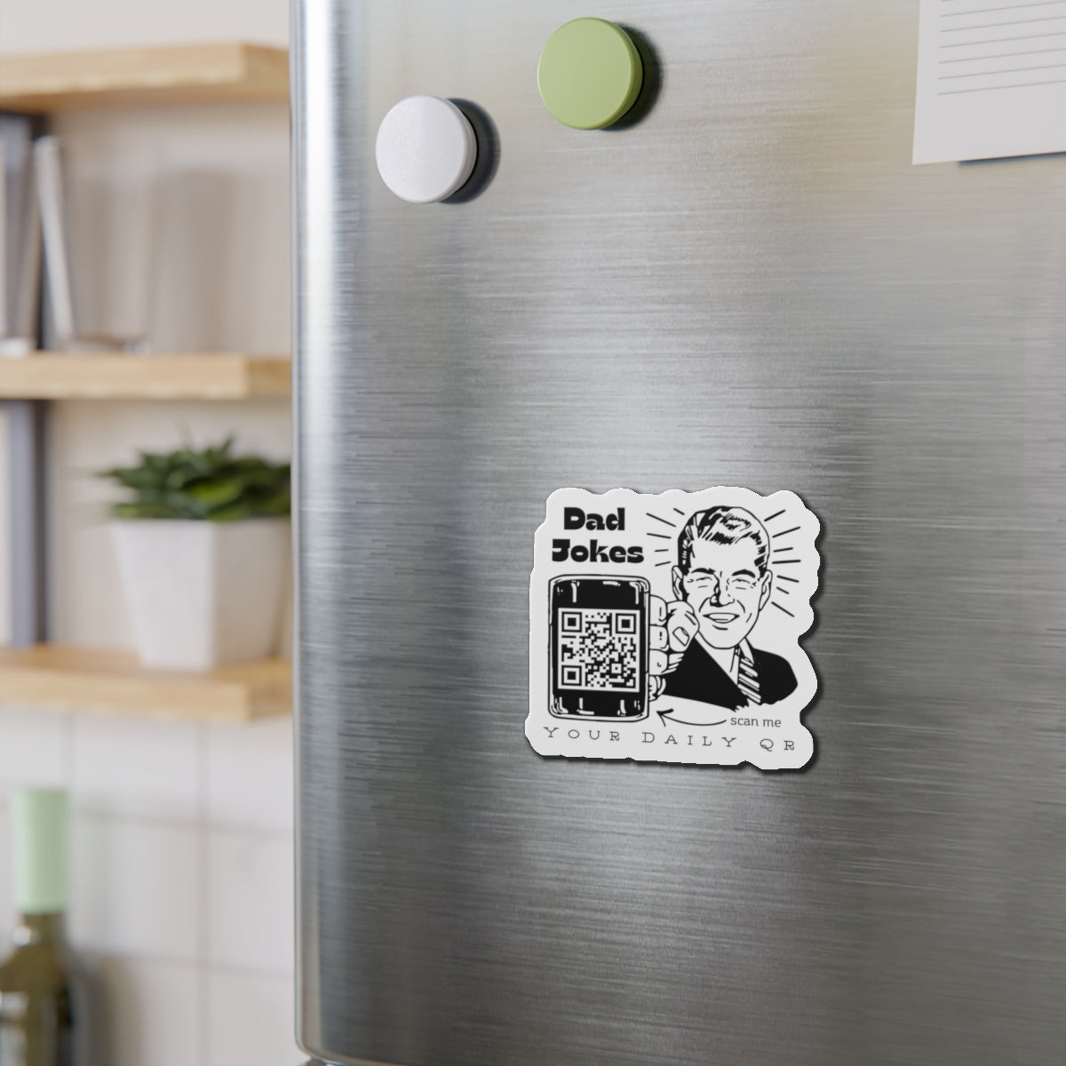 Dad Jokes QR Die-Cut Magnet