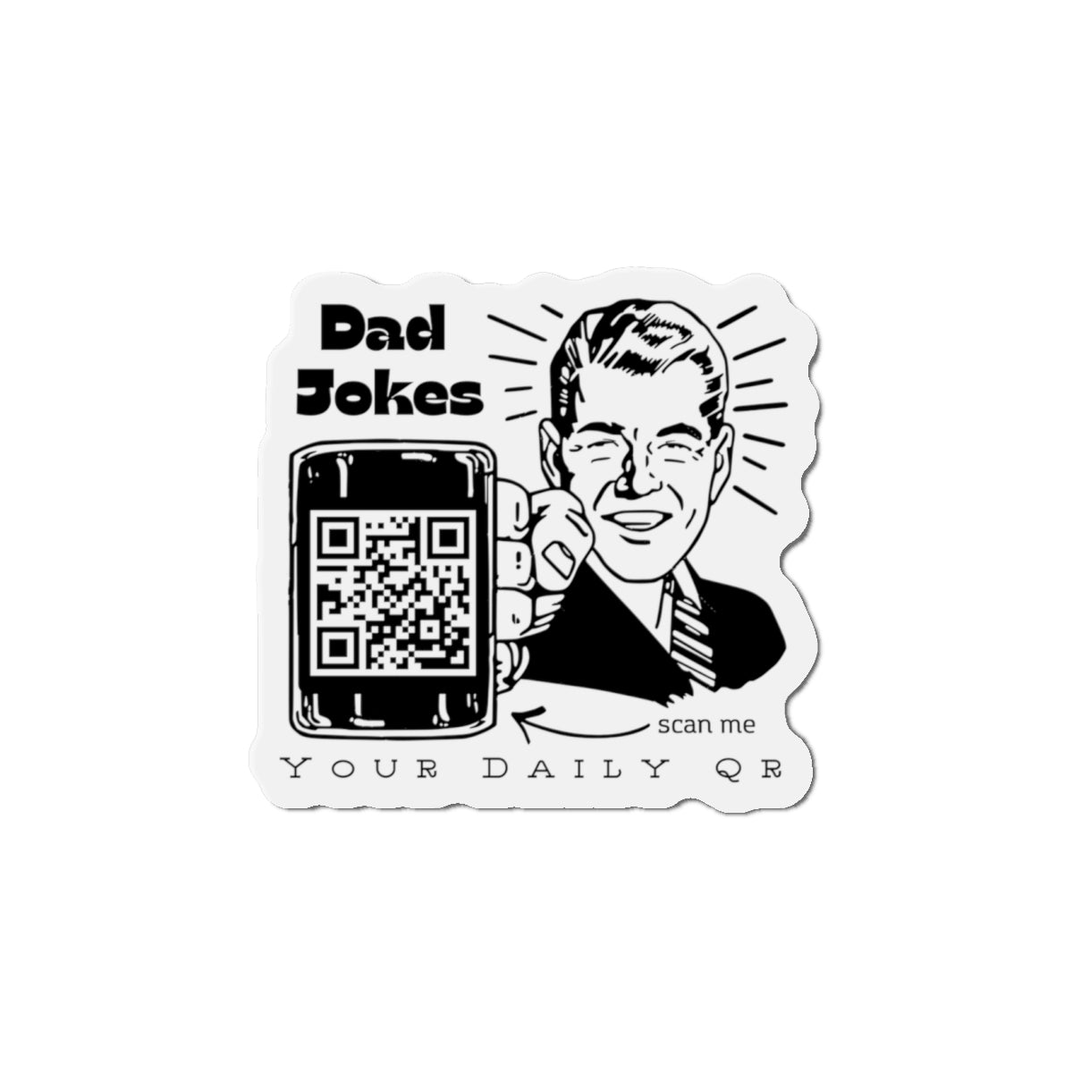 Dad Jokes QR Die-Cut Magnet
