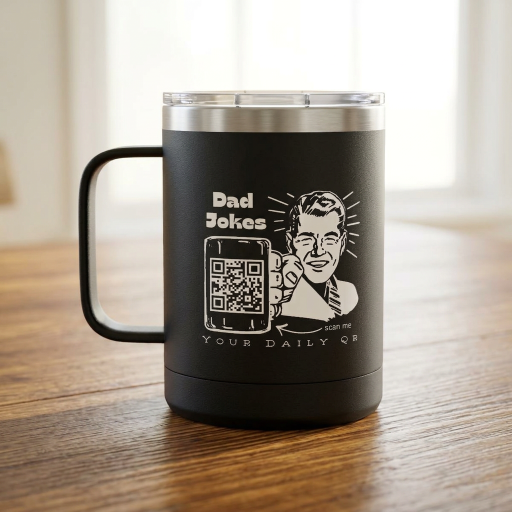 Dad Jokes Coffee Mug Tumbler, 15oz